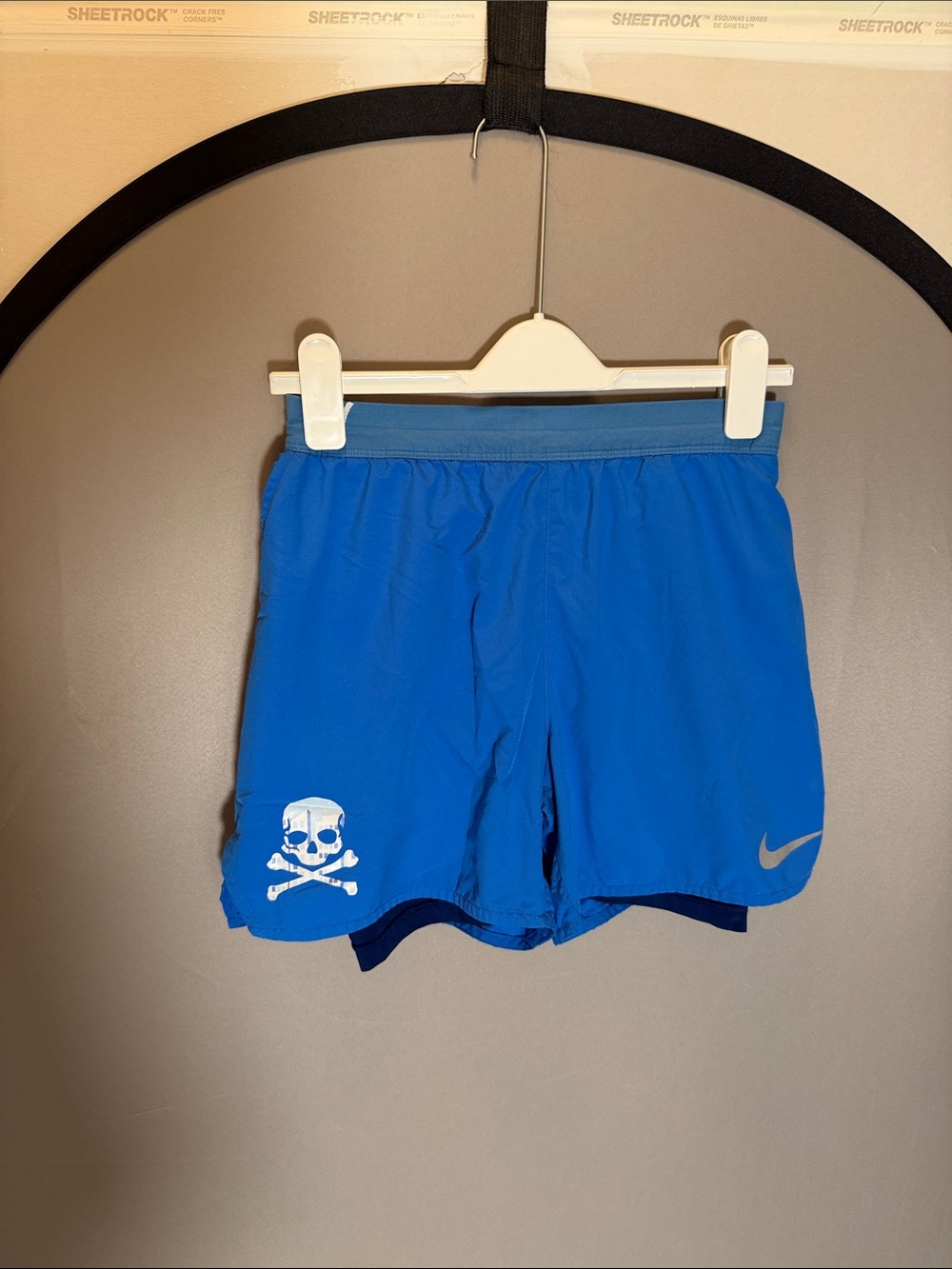 Nike x SoulCycle Athletic Shorts with White Skull Graphic